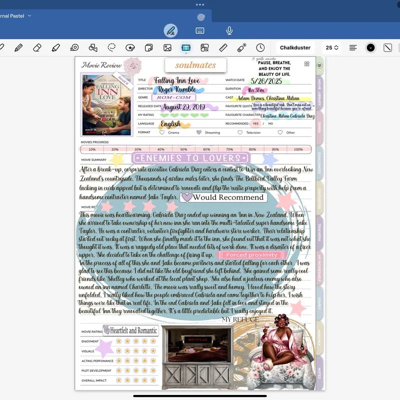 Customer using movie review page
